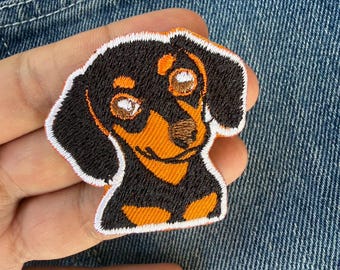 Dachshund Iron On Patches Embroidered Applique - Easy DIY Fix or Style Upgrade