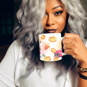 11oz Fall Sublimation Mug, I Love Fall Pumpkin Mug, Tea/Coffee Mug