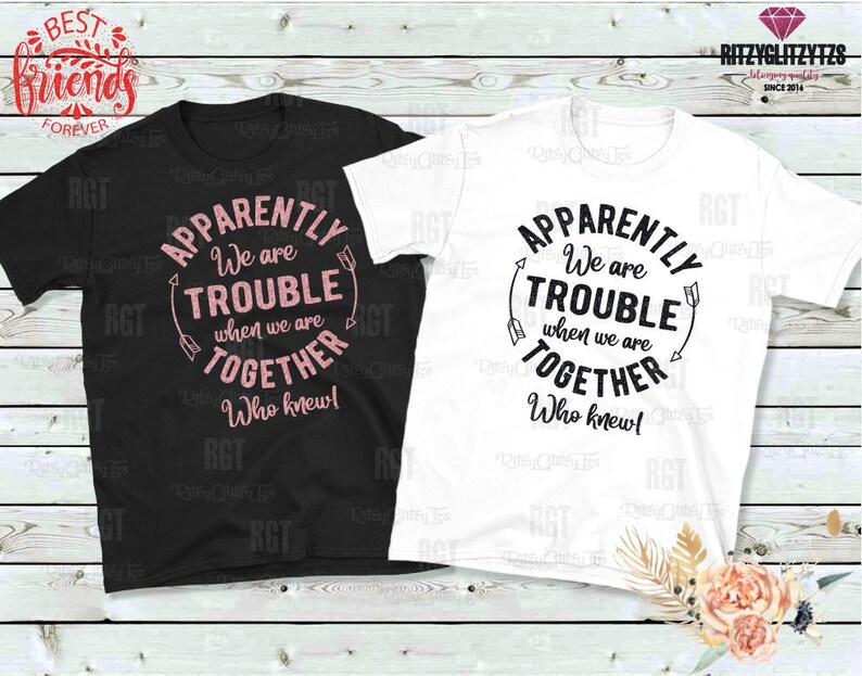 Download Bestie Shirt Double Trouble Shirt Best Friends Svg Best | Etsy