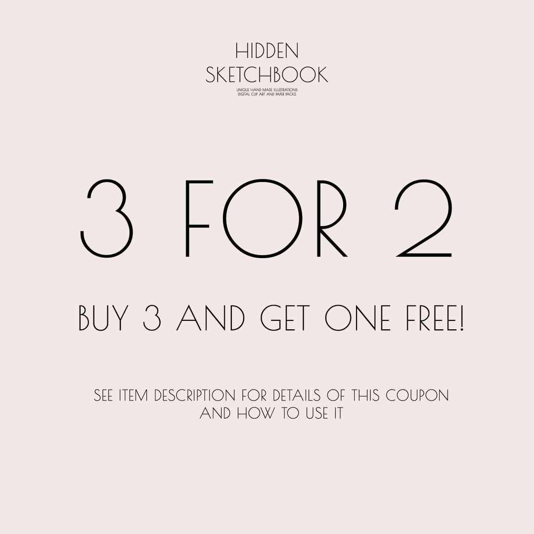 3 FOR 2 Discount Code Etsy