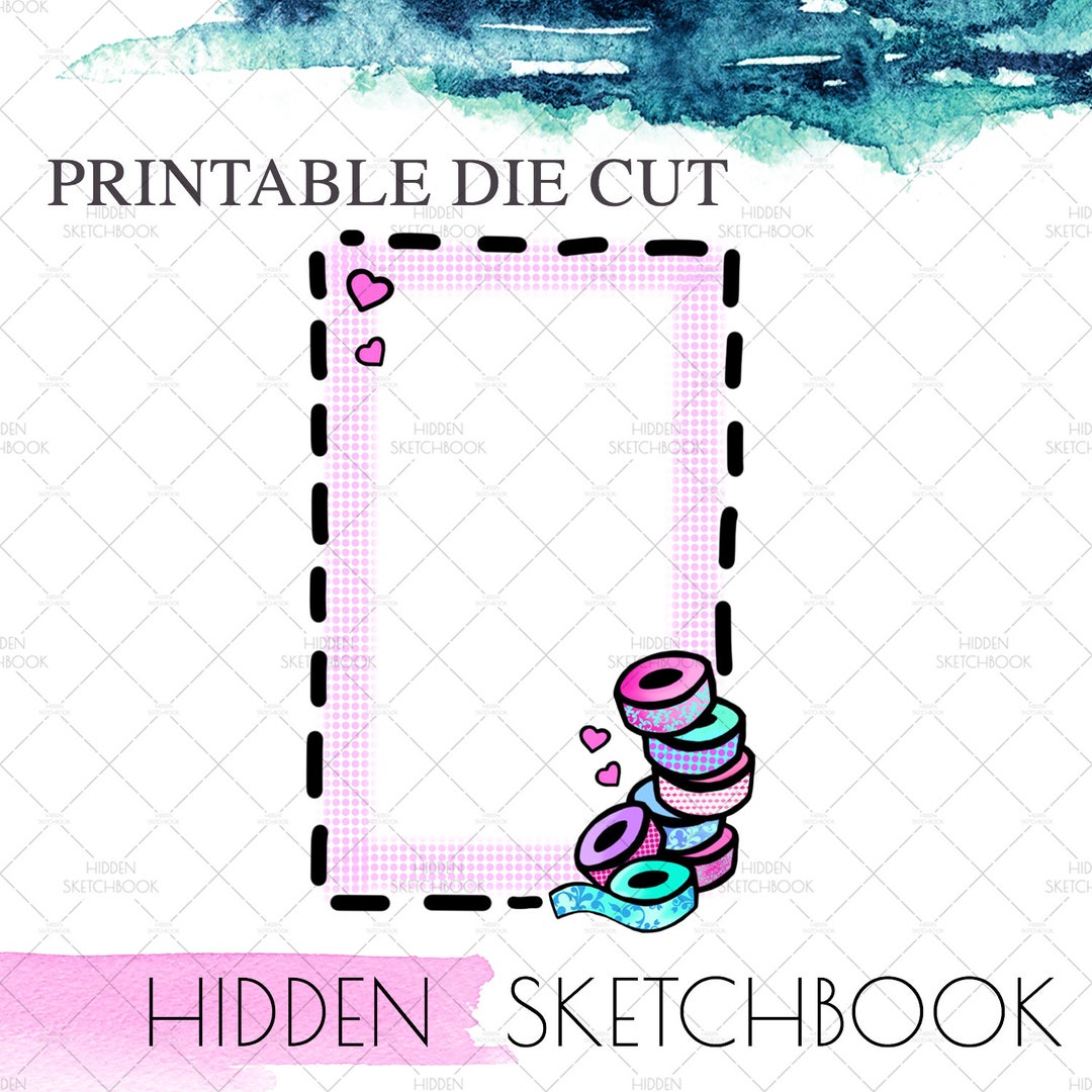 PRINTABLE DIE CUTS. Cute Little Planner Box With Washi Download Die Cut