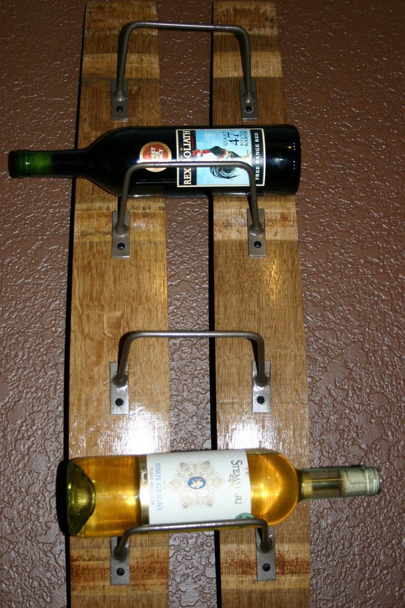 barrel stave wall wine rack