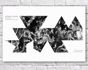 NASA Clouds From Space Poster / GIS Map Art
