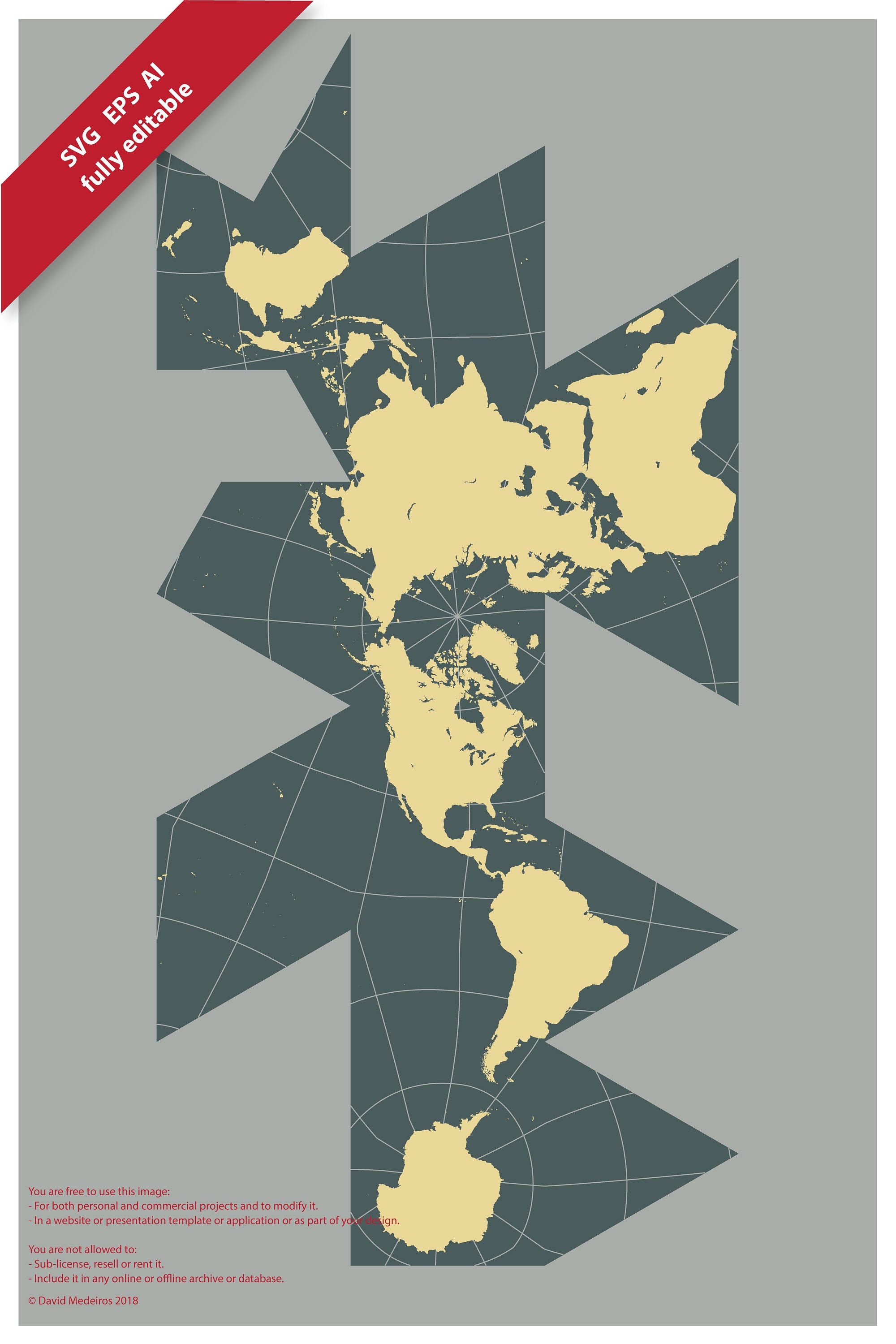 vectorial map world dymaxion vectorial map world dymaxion