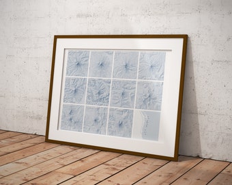 Cascade Volcanic Arc. Poster of the 11 major cascade volcanoes.
