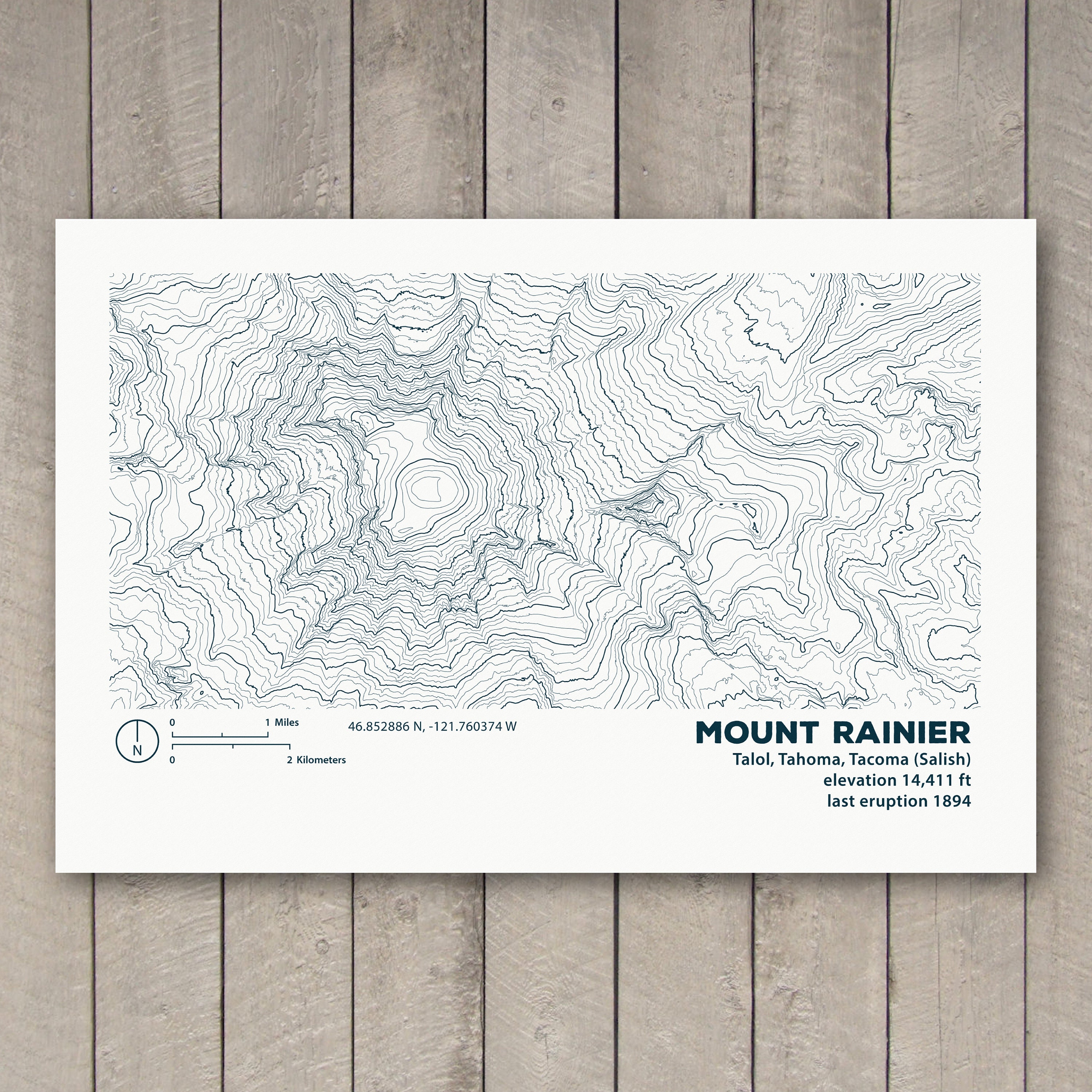 Mount Rainier Topographic Map Mount Rainier Topographic Map Print / Map Wall Art / Tahoma / | Etsy Uk