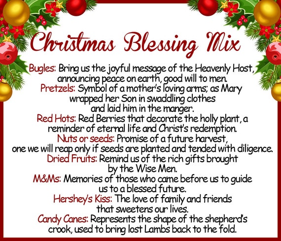 Christmas Blessing mix bag labels DIY favor Christmas | Etsy