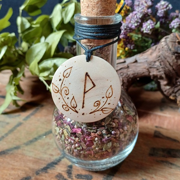 Pflanzengeistflasche "Glück" / Kräutermagie / Pflanzengeist / Amulett / witchbottle / Hexenflasche / Spiritualität / Runen