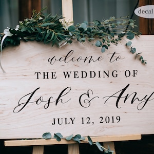 Customized Wedding Welcome Decal/Personalized Names and Dates/Mirror Decal- Welcome Sign/ Wedding Sign / Wedding Party Mirror Vinyl Decal