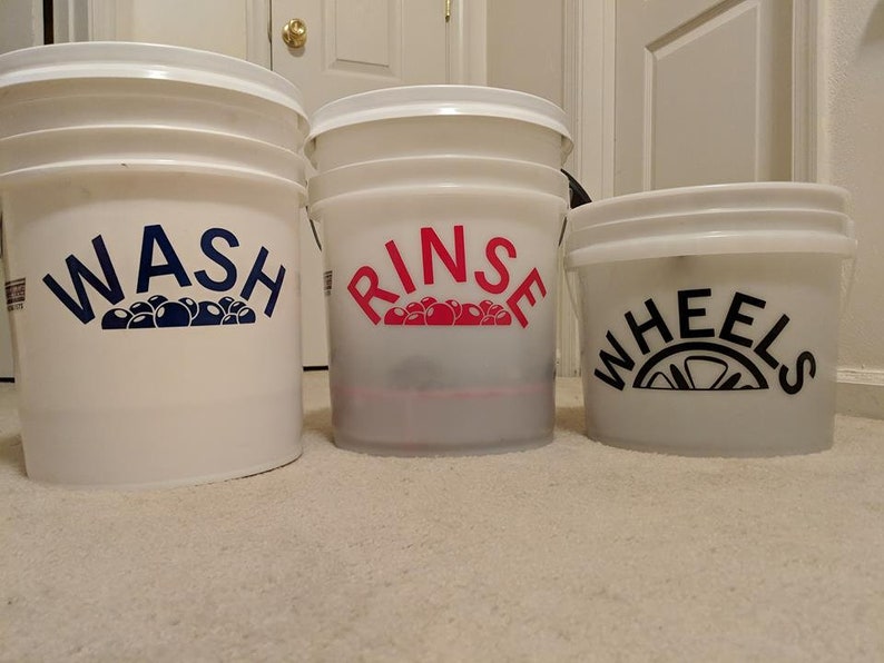 Wash bucket decal / car wash decal/ bucket decal/ wash rinse Etsy