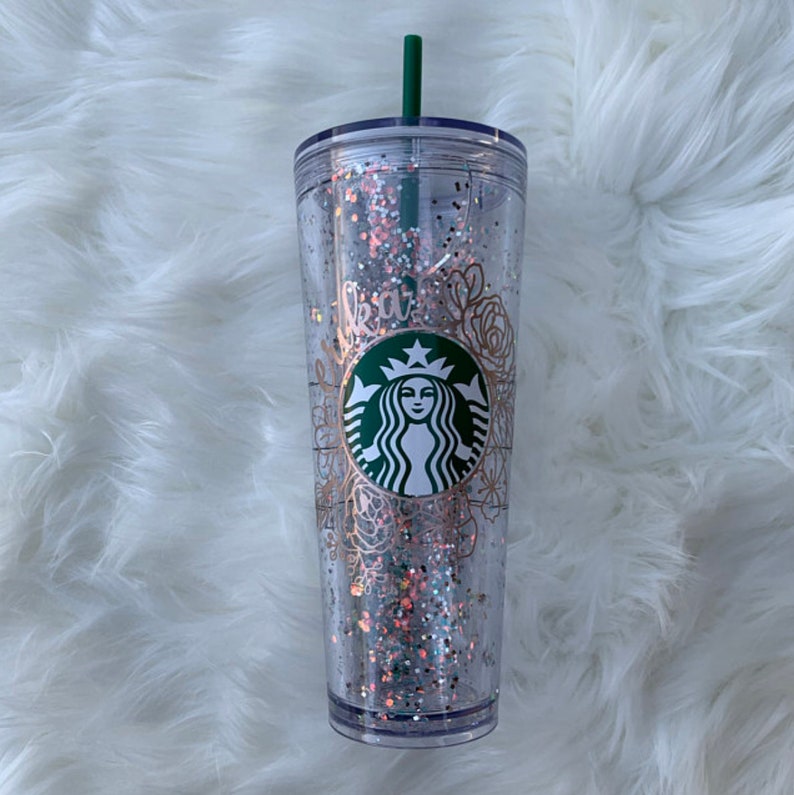 Starbucks cold cup floral wreath SVG cut file ...