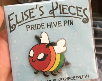 Rainbow Pride Hive Hard Enamel 1.5" Pin