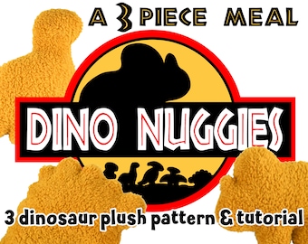 3 Piece Meal- Stegosaurus, Brachiosaurus, Triceratops- Dino Nuggies Sewing Pattern PDF