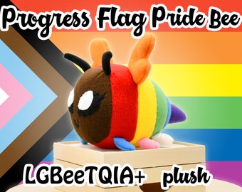 LGBeeTQIA+  Progress Pride Bee