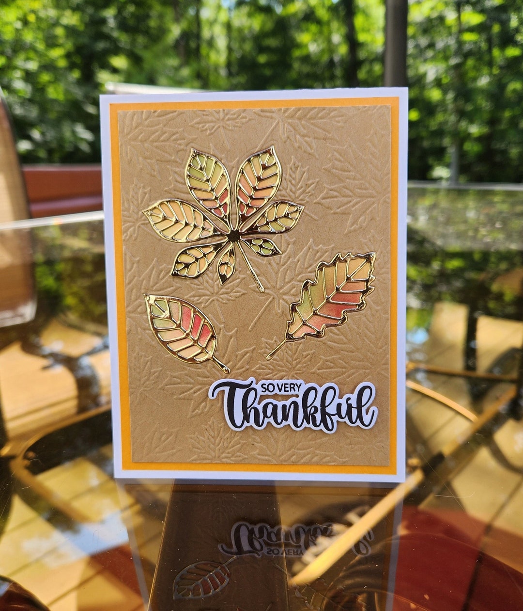 Handmade Thanksgiving Card Kit: Embossed Fall Leaves, DIY 4 Cards - Etsy