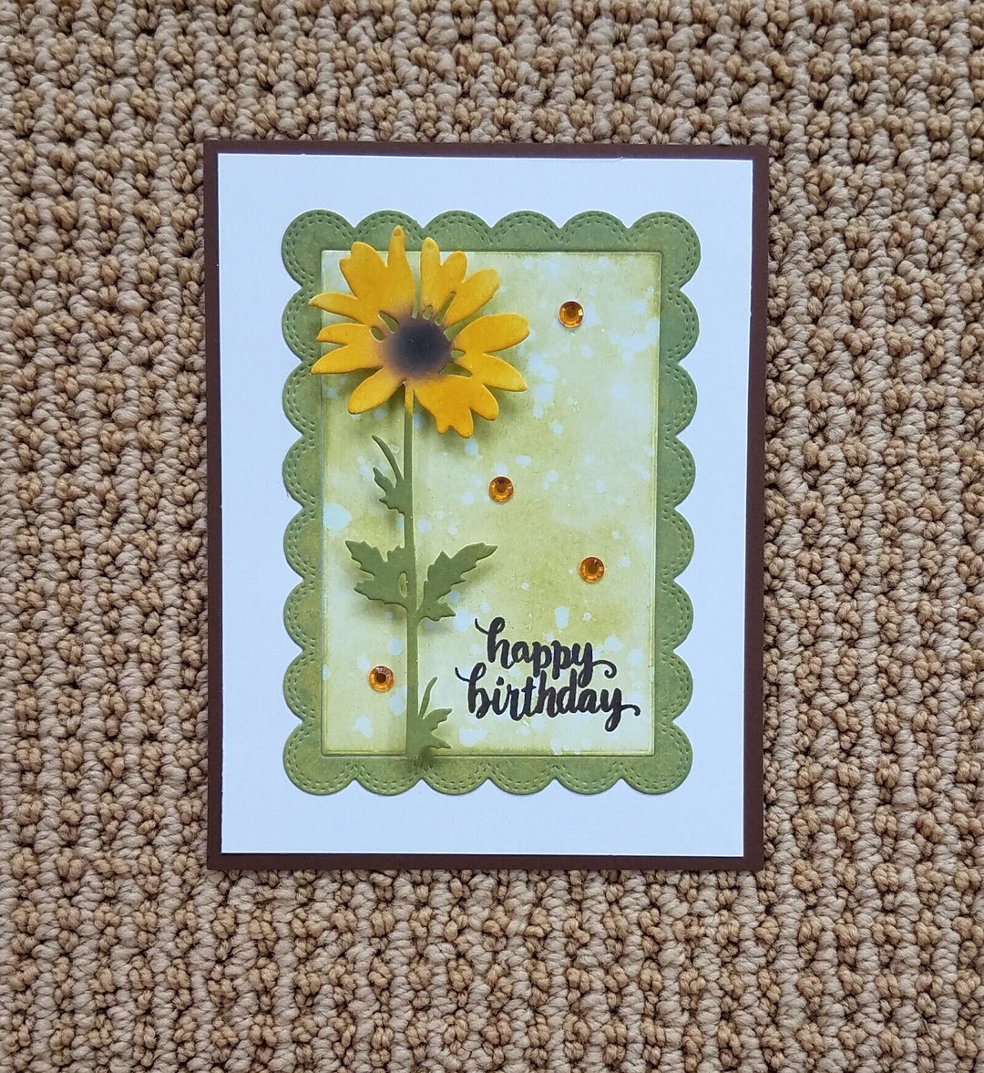 CARD KIT Handmade Birthday Flower 4 Greeting Cards With Envelopes DIY ...
