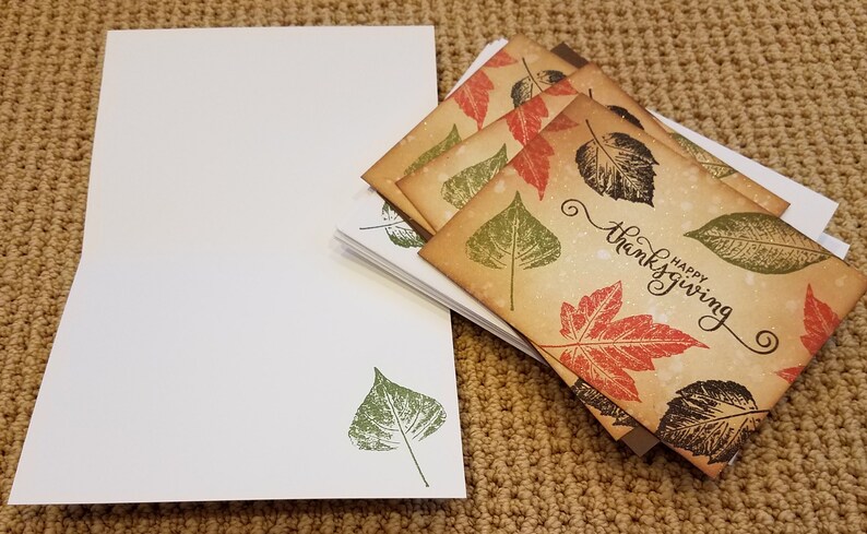 CARD KIT Handmade Thanksgiving Fall Leaves 4 Cards With - Etsy