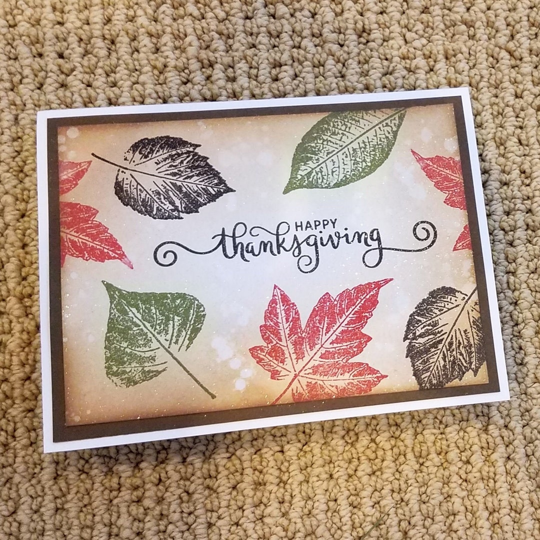 CARD KIT Handmade Thanksgiving Fall Leaves 4 Cards With - Etsy
