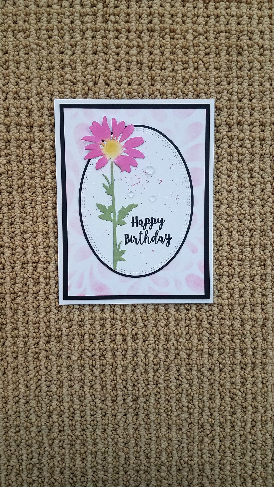 CARD KIT Handmade Happy Birthday Daisy Flower 4 Cards With Envelopes ...