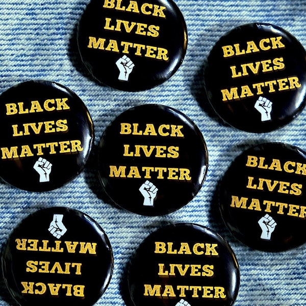 Black Lives Matter Pin Badge Button - insigne blm - Black Lives Matter - insigne de charité - insigne de protestation - épingle blm - épingle noire vies comptent