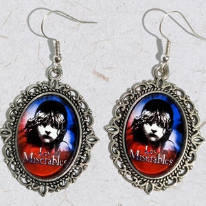 LES MISERABLES Earrings - Les Mis silver Earrings - dangle drop earrings - west end - Broadway - musical theatre gift - les Misérables gifts
