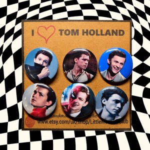 TOM HOLLAND Badge Pack - Tom Holland Pin - Pin badge button - stocking filler - tom holland gifts - tom holland fan - 25mm pins