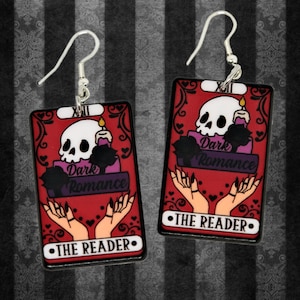 Brincos inspirados no TAROT THE READER - brincos de cartas de tarô - brincos booklover - presentes bookworm - brincos de bruxa - wicca - gótico - emo