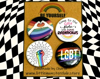 PRIDE Badge Pack - Gay Pride pin - Pride Month - LGBT pin - LGBTQ badge - Lgbtq buttons - Gay - Trans - 25mm buttons - Rainbow Pride button