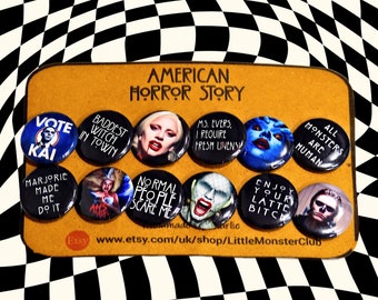 AMERICAN HORROR STORY Badge Pack - normal people scare me pin - evan peters - tate langdon - murder house - american horror story quote