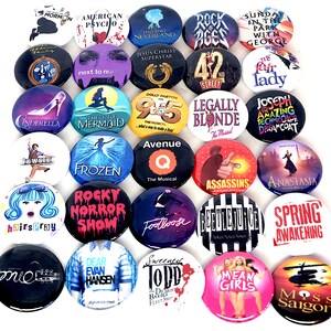 MUSICAL THEATRE Badge Pack musical theatre badges West End Broadway choose your own musical theater pin theatre gifts 25mm image 5