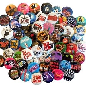 MUSICAL THEATRE Badge Pack musical theatre badges West End Broadway choose your own musical theater pin theatre gifts 25mm image 1