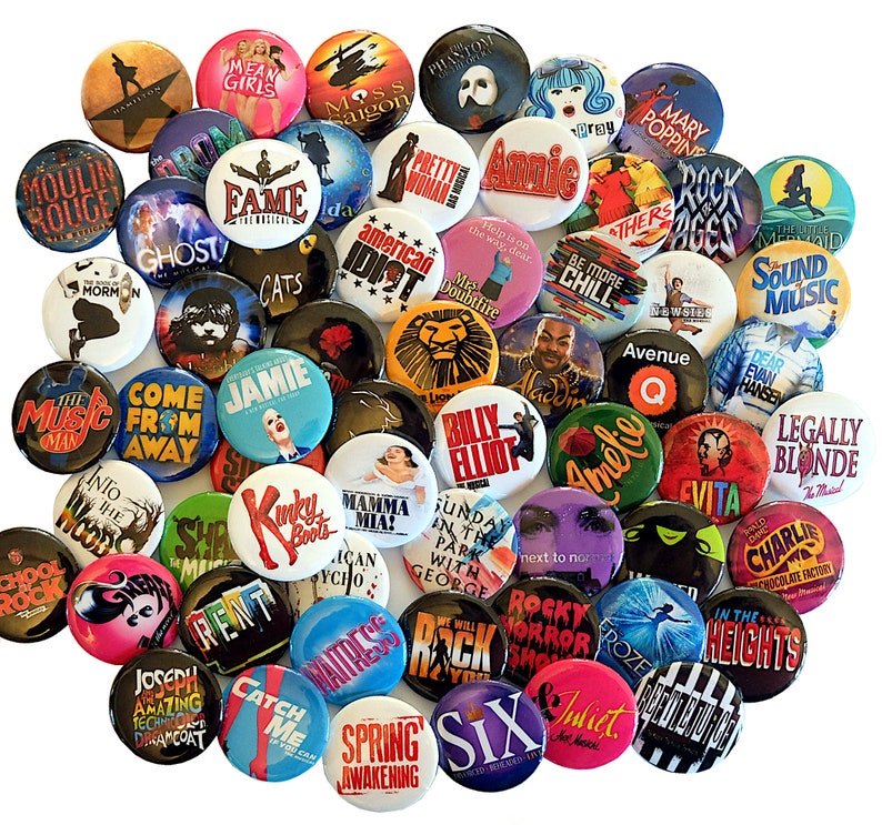 MUSICAL THEATRE Badge Pack musical theatre badges West End Broadway choose your own musical theater pin theatre gifts 25mm image 1