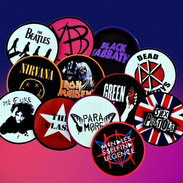 BAND LOGO CUSTOM Vinyl Stickers - Glossy - Waterproof stickers - Rock punk metal pop -  custom stickers - band stickers - scrapbooking