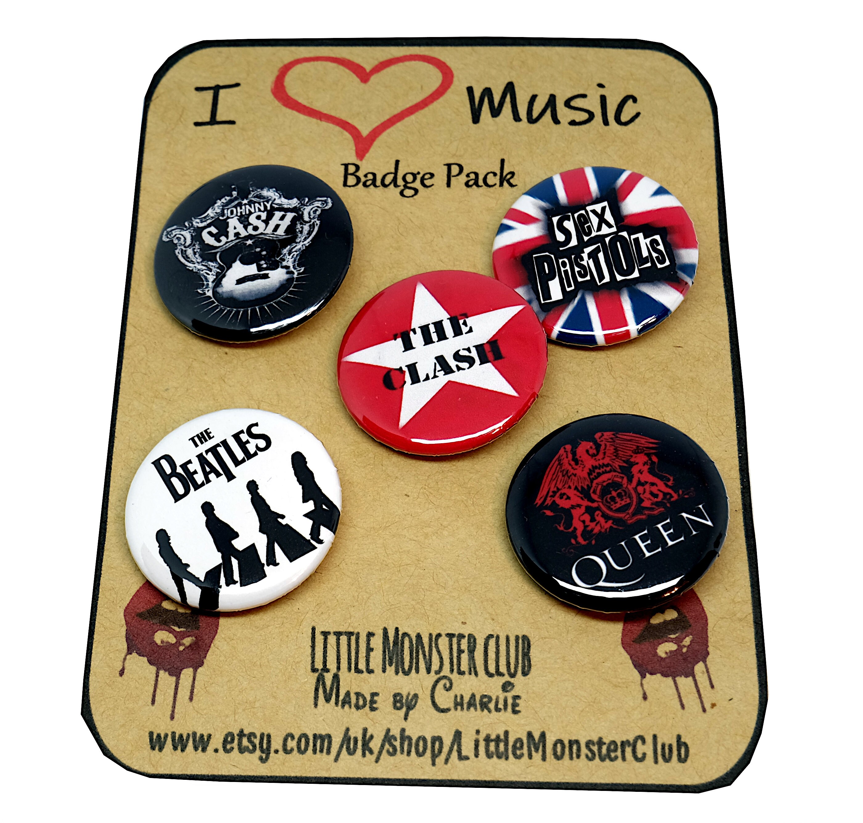 BAND LOGO Pins Rock Punk Metal Pop Music Pins Any Band Etsy UK