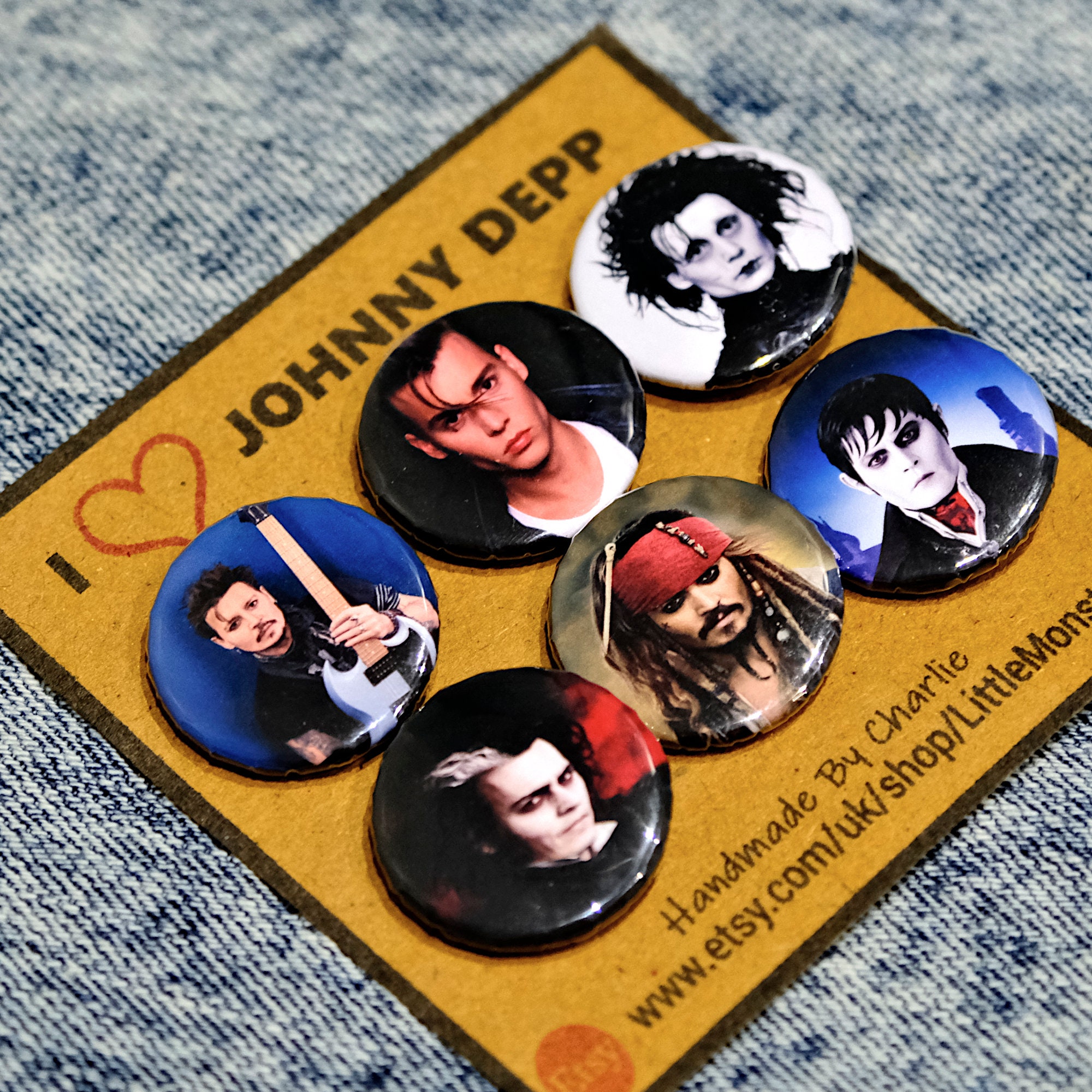 JOHNNY DEPP Badge Pack Johnny Depp Pin Button Badges -  Norway