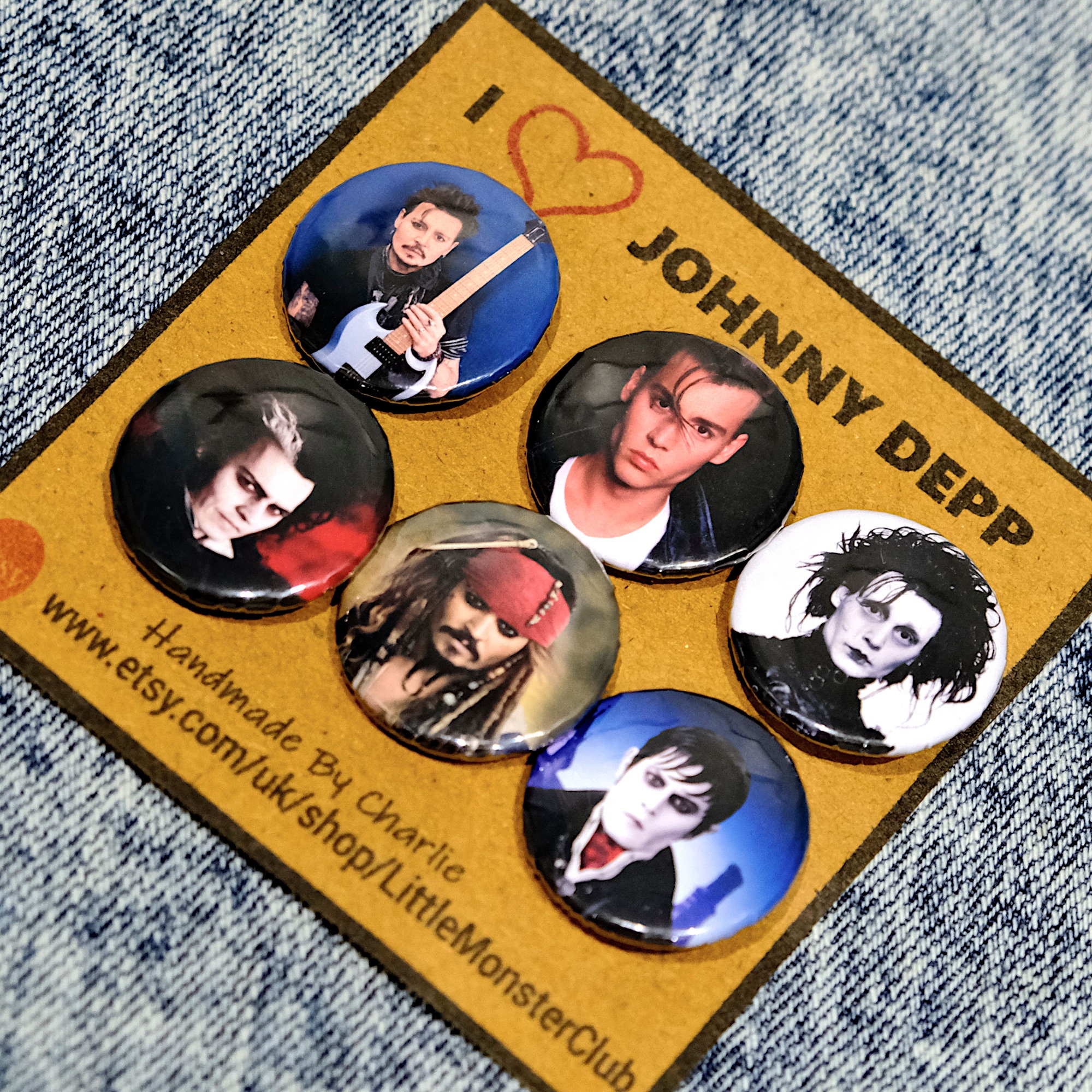 JOHNNY DEPP Badge Pack Johnny Depp Pin Button Badges -  Norway