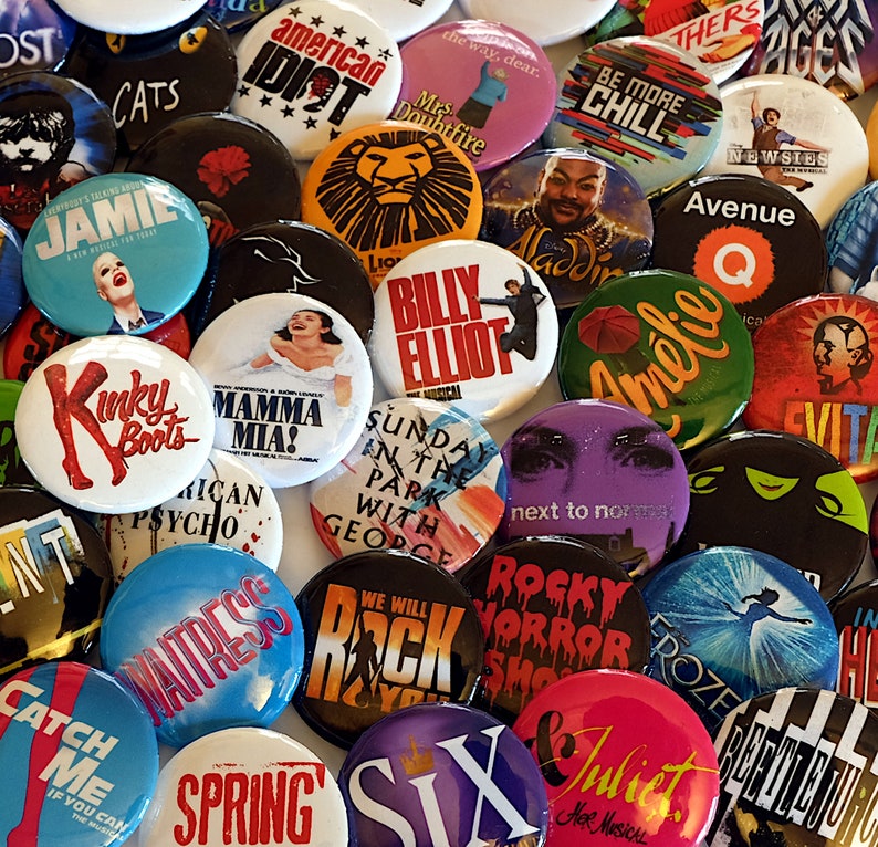 MUSICAL THEATRE Badge Pack musical theatre badges West End Broadway choose your own musical theater pin theatre gifts 25mm image 2