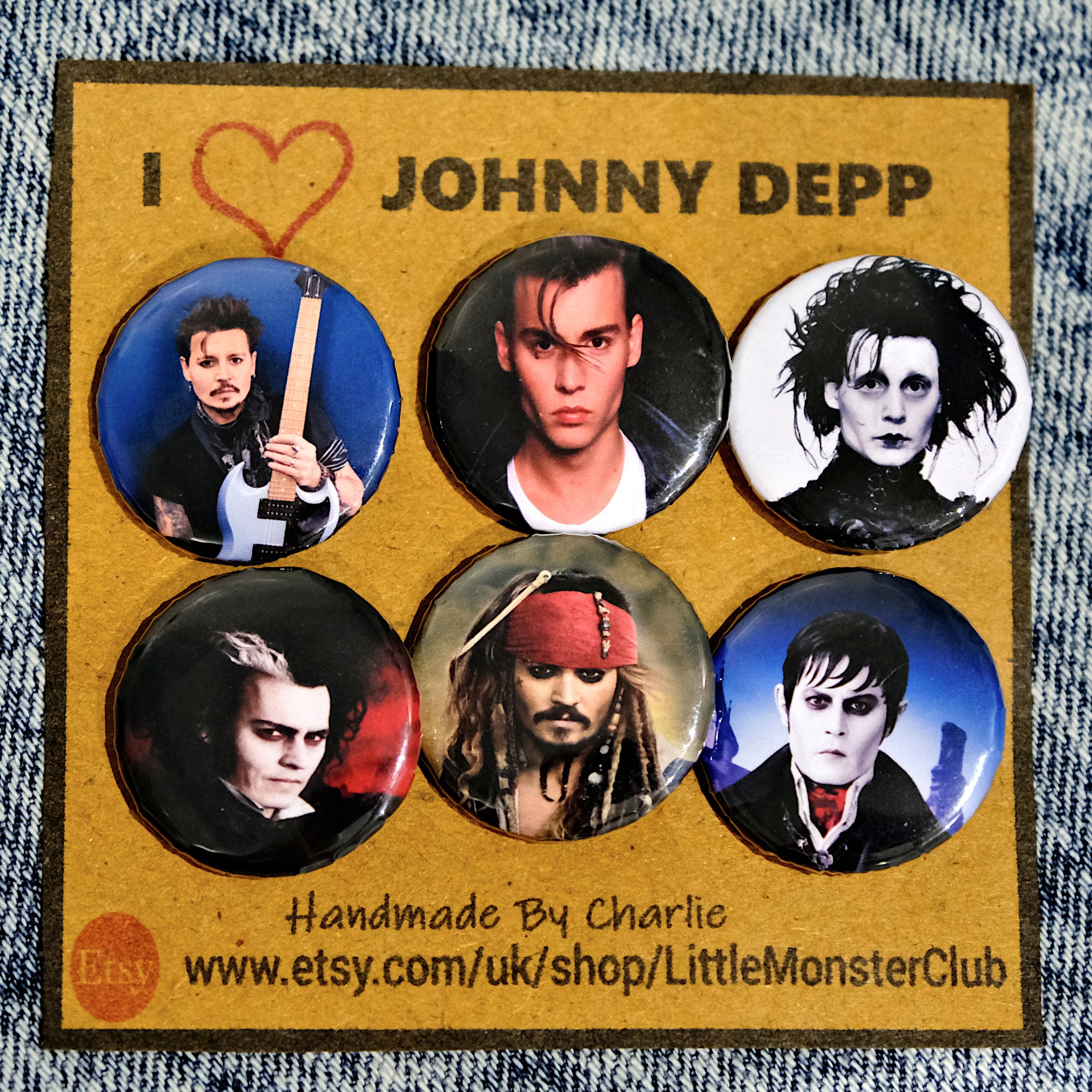 JOHNNY DEPP Badge Pack Johnny Depp Pin Button Badges -  Norway