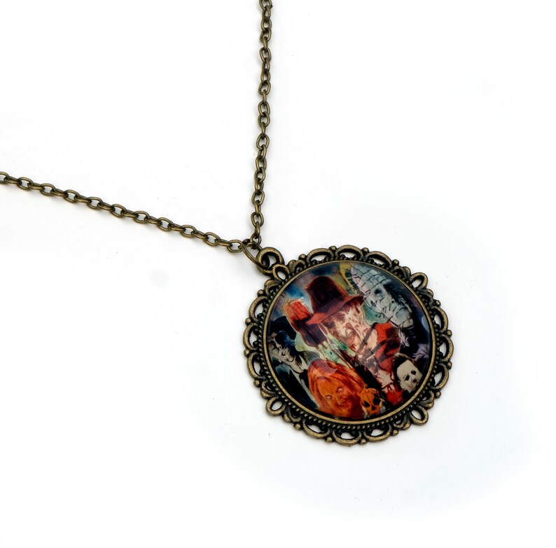 Horror Movie Necklace Pendant cult horror icons Freddy Etsy