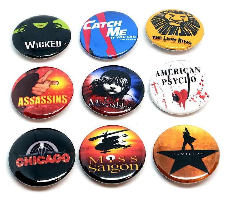 Musical Theatre Badge Pack pinback buttons musicals West | Etsy