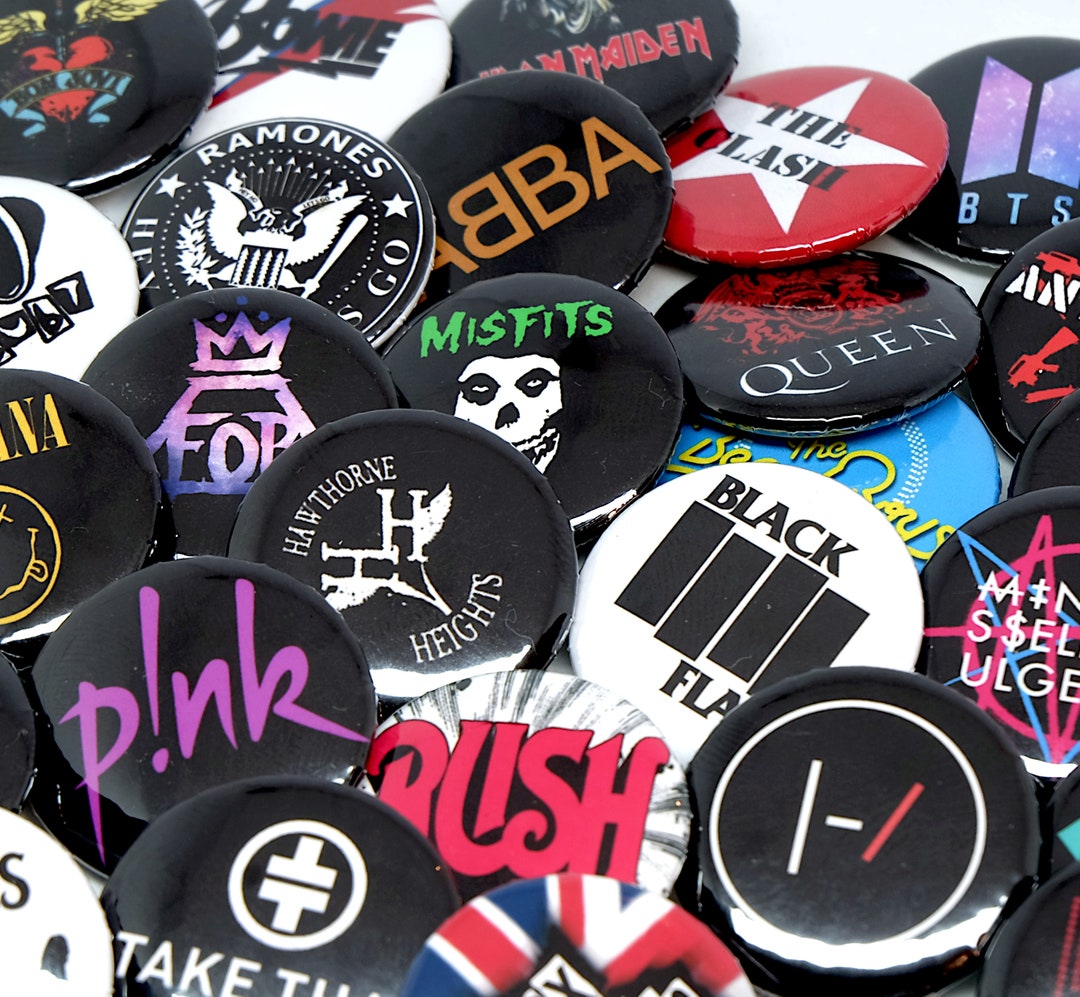 20 x Heavy Rock Bands BUTTON PIN BADGES 25mm 1 INCH | Various Artists Metal