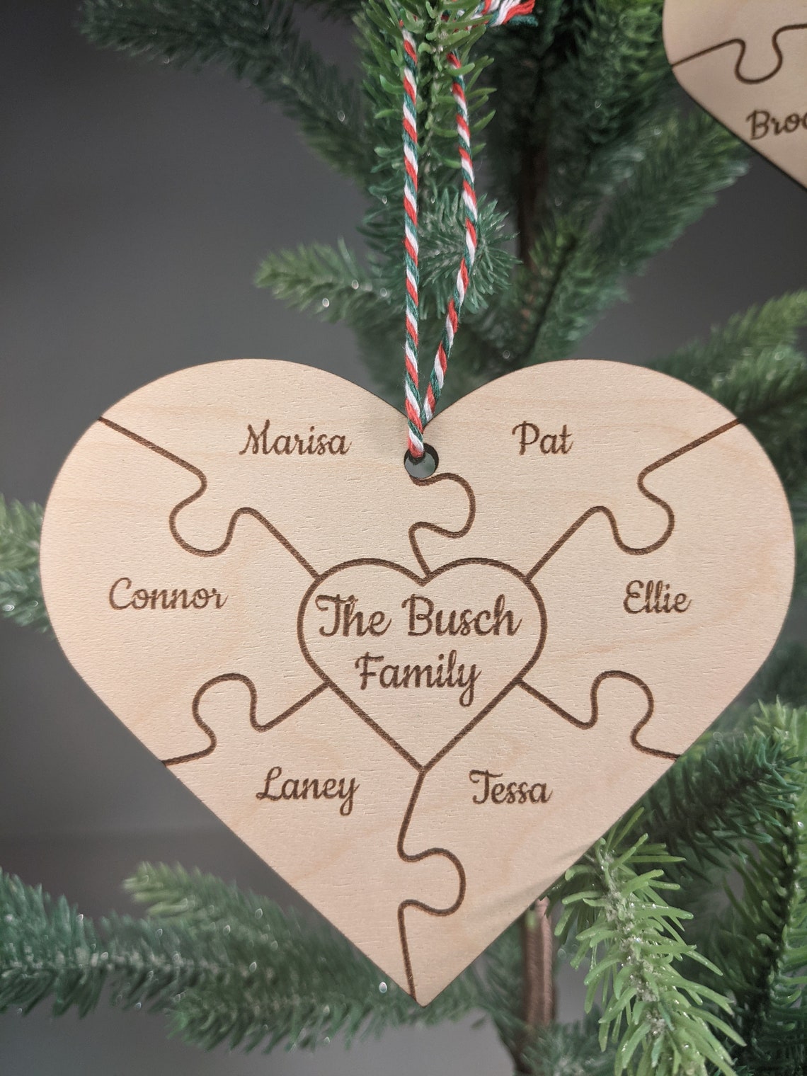 Personalized Heart Puzzle Holiday Ornament Puzzle Ornament Etsy