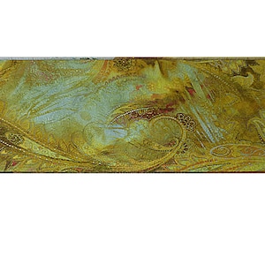 Large Paisley Quilted Wall Hanging, Green Yellow Textile Art