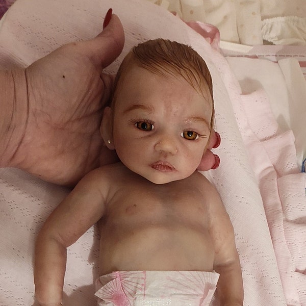 Siliconen herboren baby premature maat open ogen (ONMIDDELLIJKE VERZENDING)