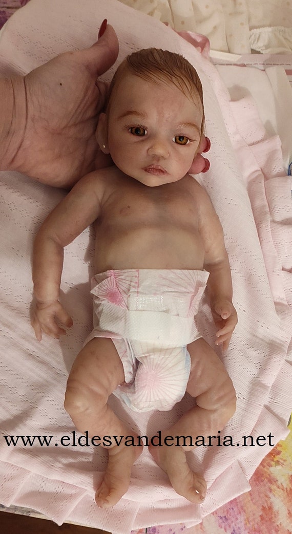 Bebé reborn de silicona tamaño prematuro ojos abiertos ENVIO