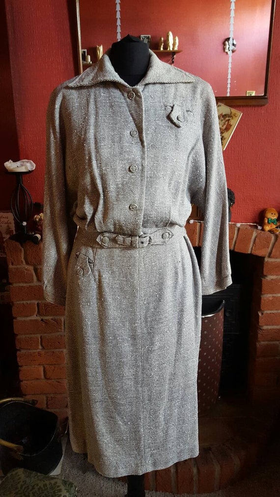 1950s dolman sleeve suit