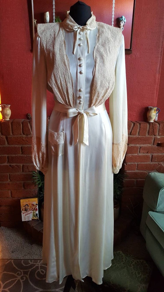 1930s liquid silk robe
