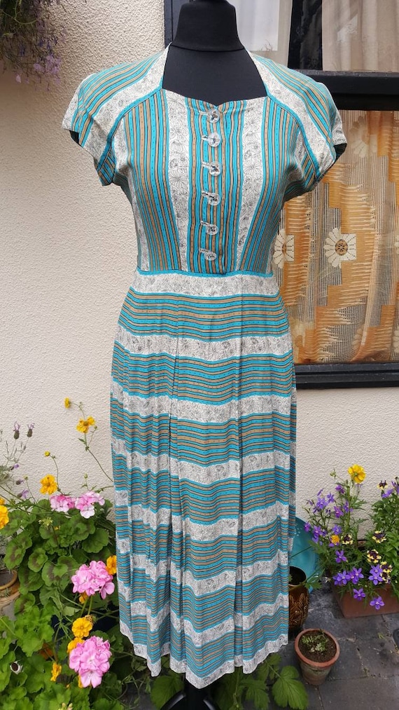 1940s rayon silk dress