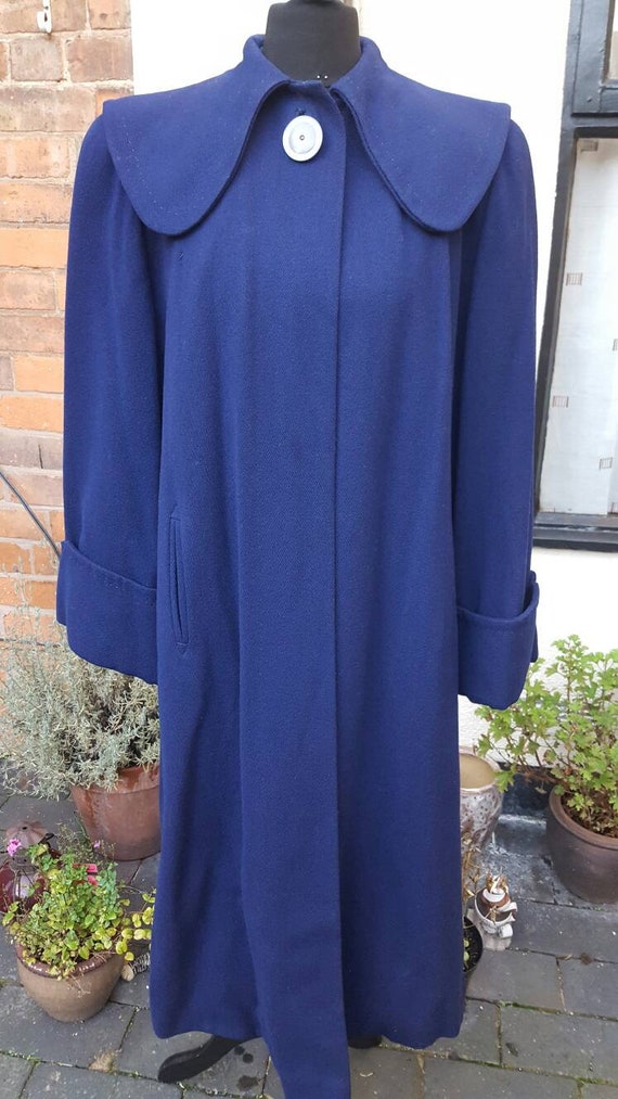 Blue 1940s wool coat