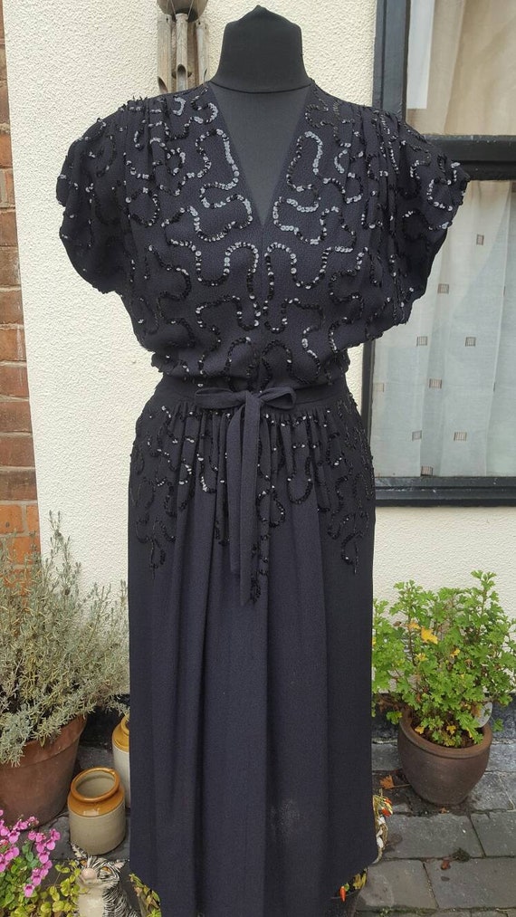 1940s sequined cocktail dress